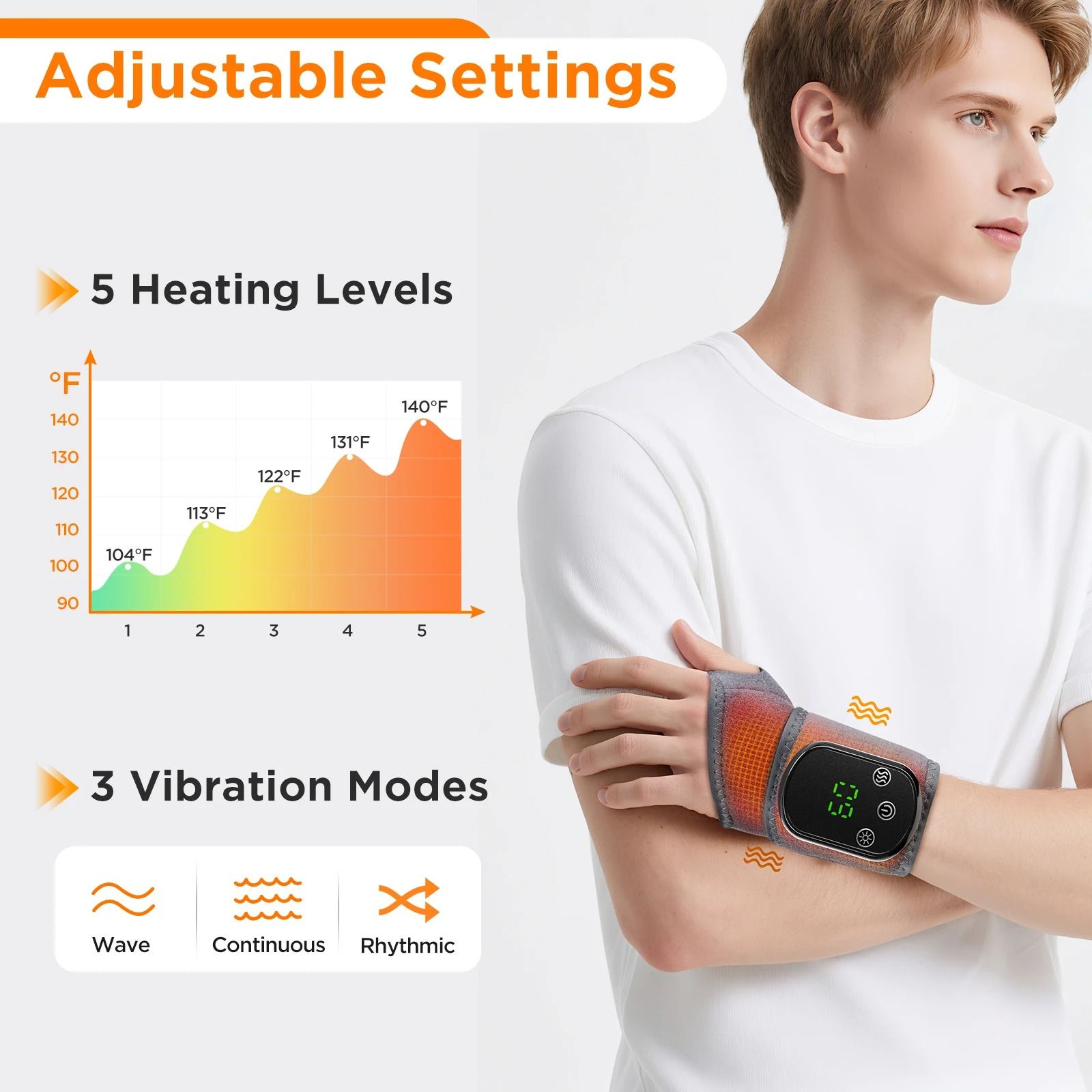 Electric Foot and Hand Massager with Vibration and Heat Therapy