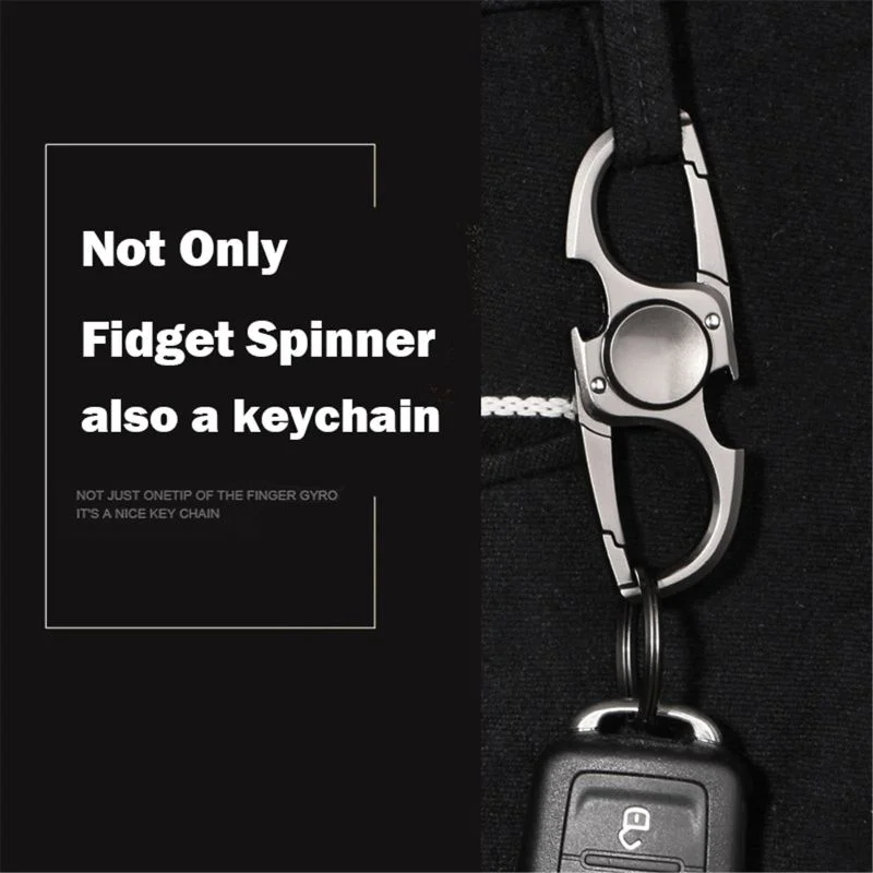 Anti-Anxiety Fidget Spinner Keychain Stress Relieving Finger Spinner with Bottle Opener
