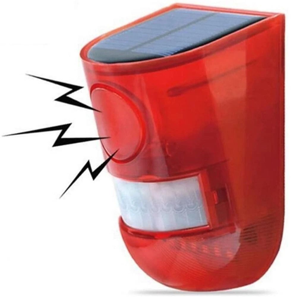Solar Alarm LED Light Wireless Motion Sensor with Solar Strobe Light for Outdoor Security