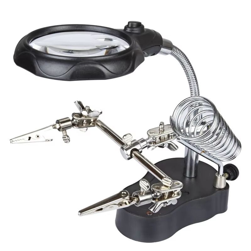 3-in-1 Welding Magnifying Glass With LED Light and Soldering Iron Stand