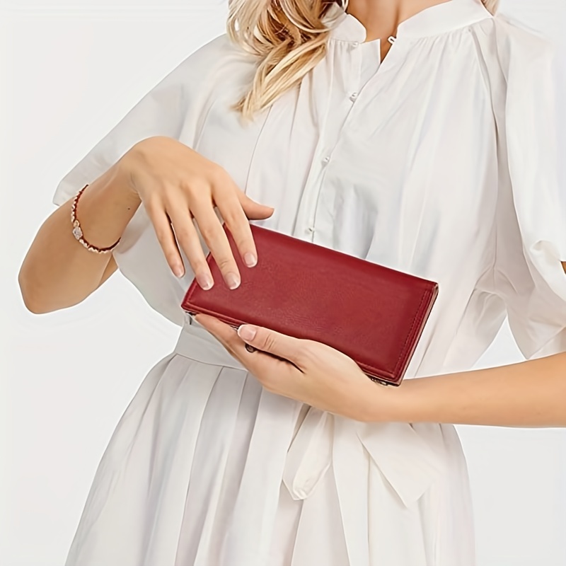 Ultra Slim Wallet for Women Blocking Credit Card Holder Bifold Clutch Coin Zipper Travel Long Purse