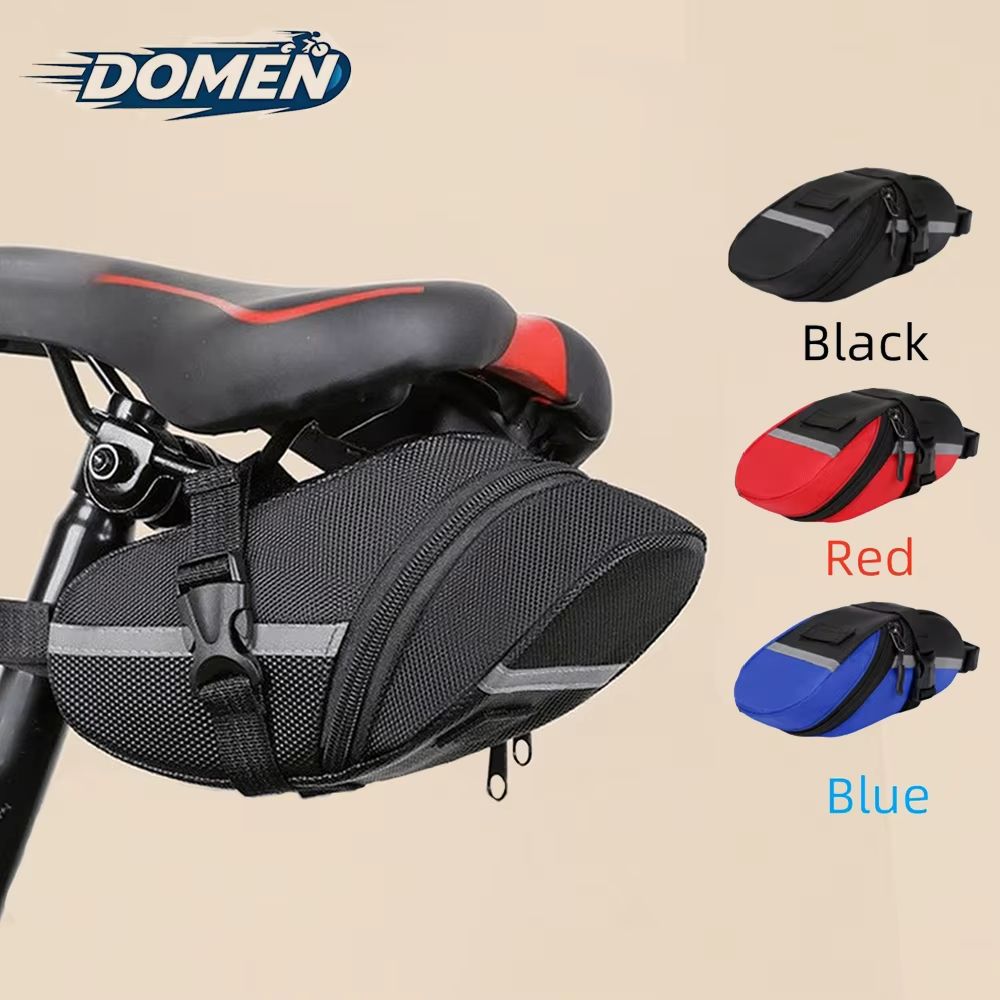 DOMEN Waterproof Bicycle Saddle Bag Reflective Rear Tail Bag for MTB Road Commuting