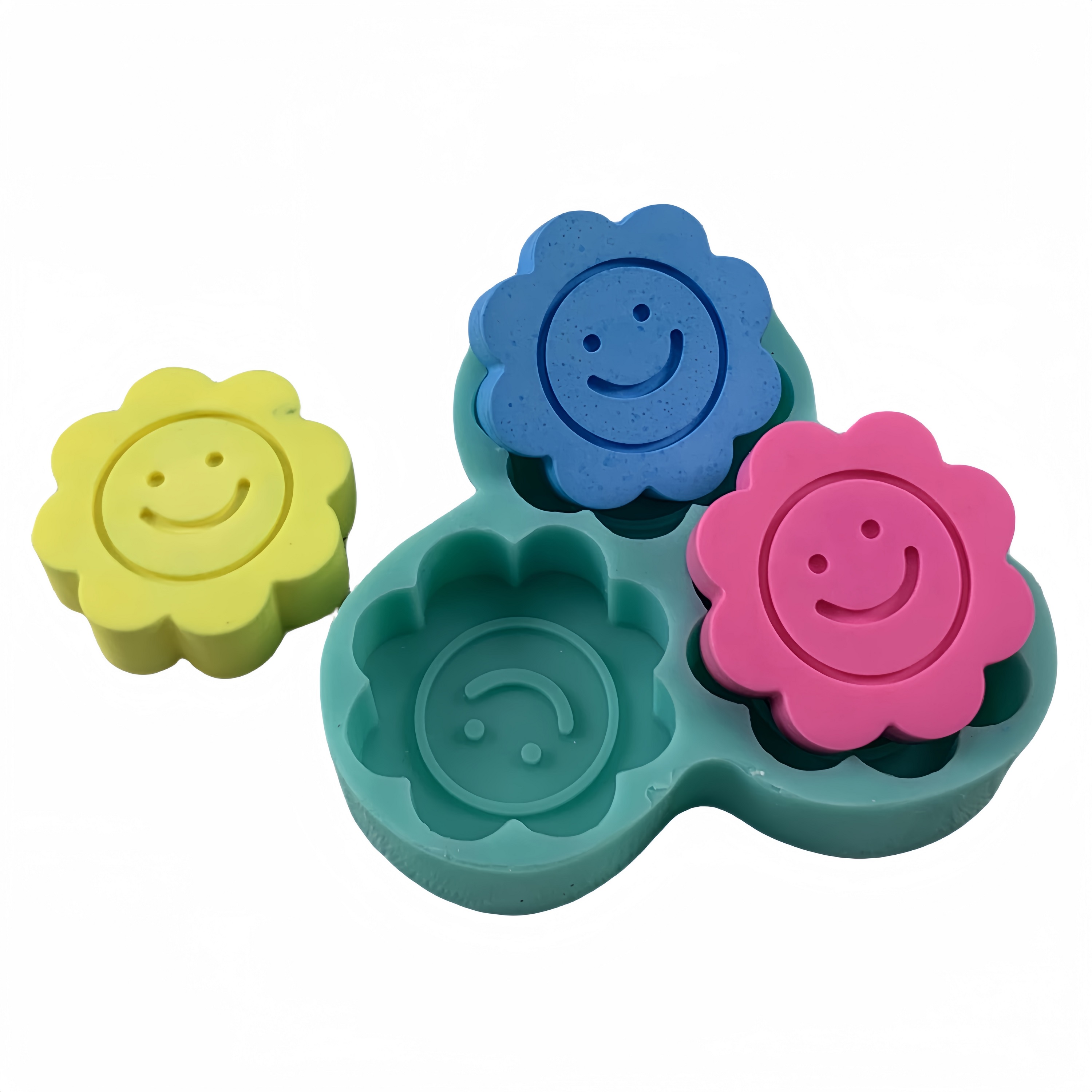 DIY Silicone Molds for Chocolate Cake Sugar, Smile Face Sunflower Soap Candle Wax Mold, Decorated Plaster Resin Mould