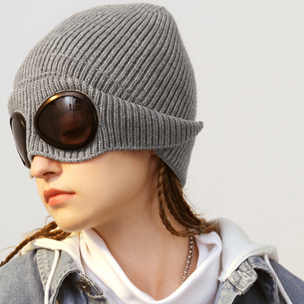 Knitted Ski Mask Cap, Outdoor Winter Warm Cycling Beanie Hat for Women and Men, Windproof