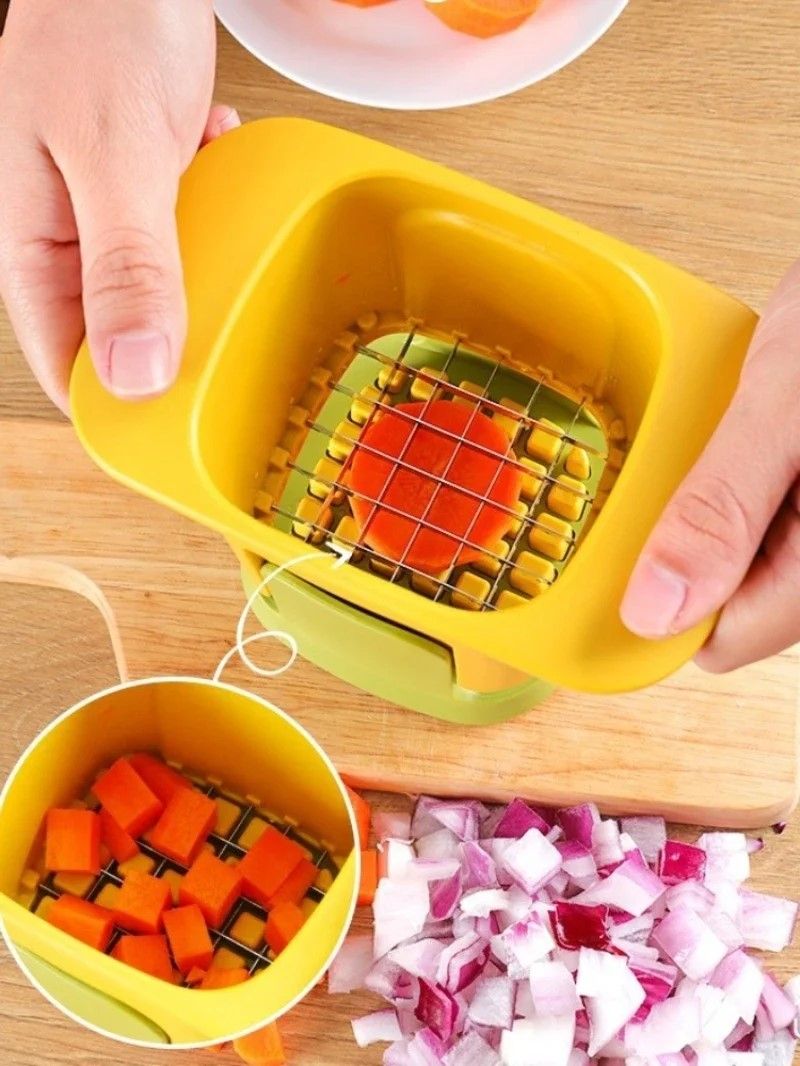 Everyday Chef Hand-Press Vegetable & French-Fries Cutter – Cucumber & Potato Slicer Deluxe