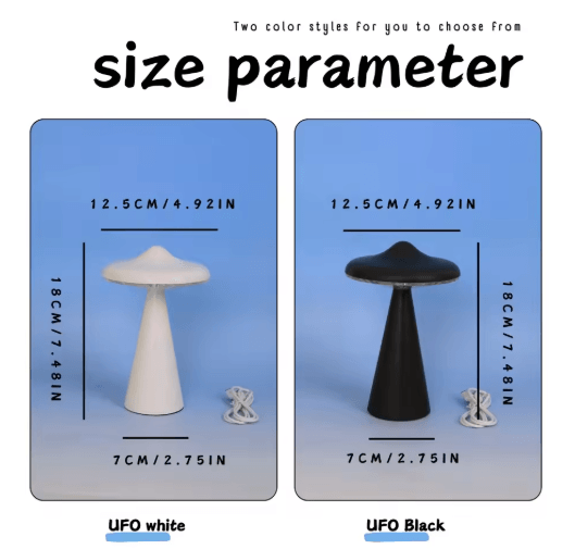 UFO LED Night Light Touch-Control Dimmable Desk Lamp with USB Charging