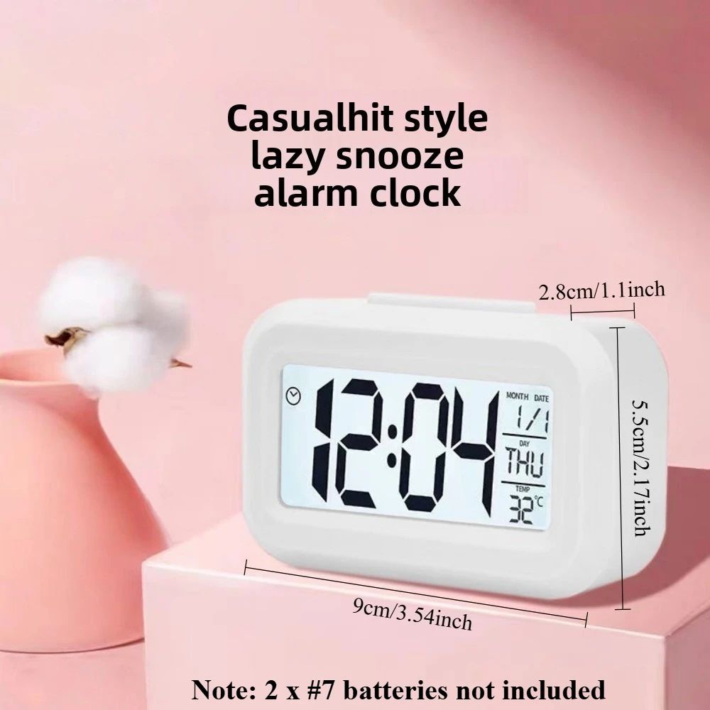 SmartGlow Digital Alarm Clock with Backlight, Snooze, Calendar and Temperature Display