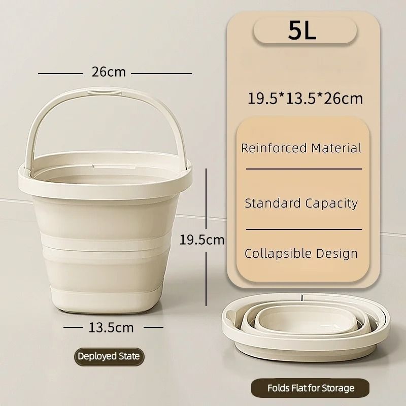 Collapsible Car Wash Bucket – Ultra-Flat Design – High-Capacity Detailing Tool