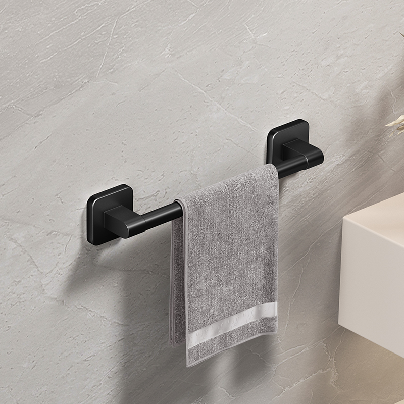 White Bathroom Towel Rack, Drill-Free Self-Adhesive Towel Holder, Space-Saving Towel Bar & Rail