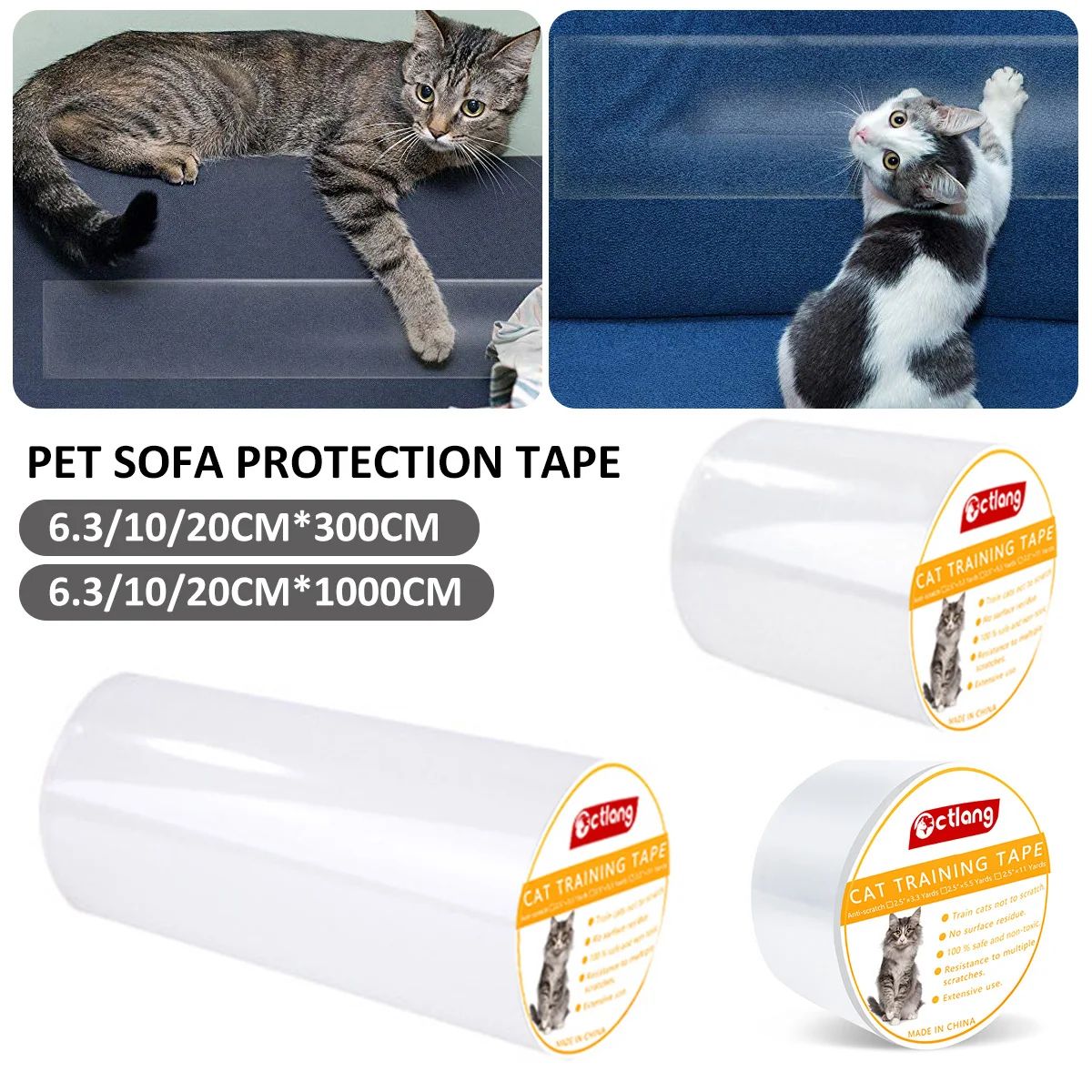 Transparent Cat Scratch Furniture Protector Tape – 300cm Pet Sofa Anti-Scratch Film
