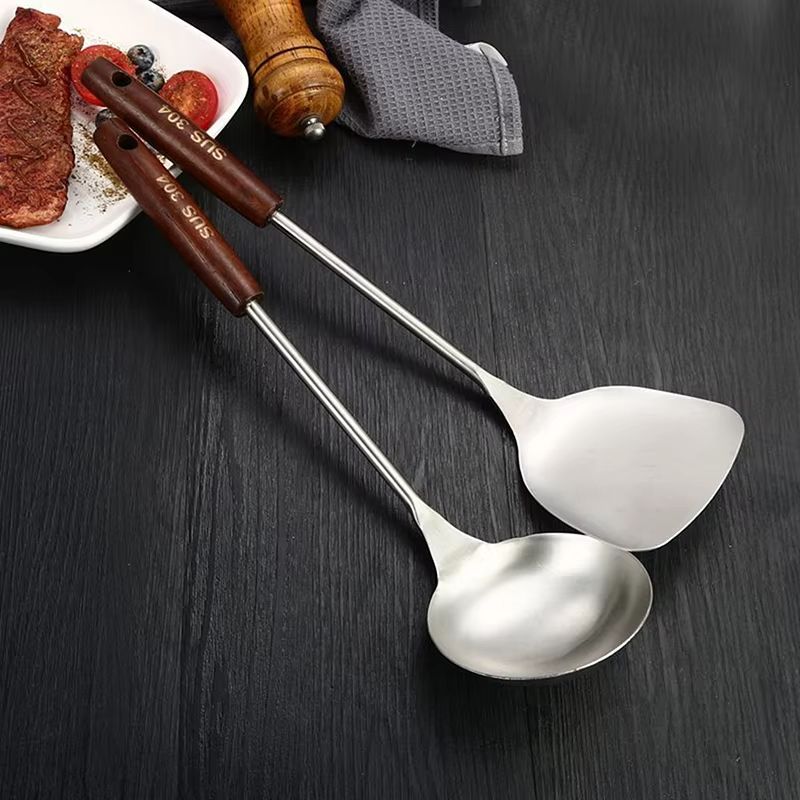 Stainless Steel Wok Spatula and Ladle Kitchen Utensil Set