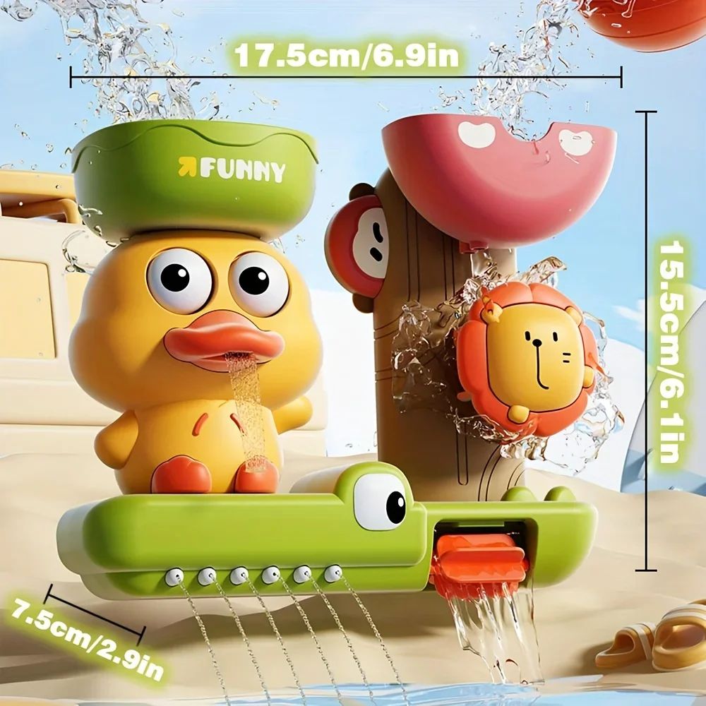 Duck Windmill Bath Toy with 3 Strong Suction Cups - Water Play Spinner for Babies & Toddlers, Shower Fun Gift