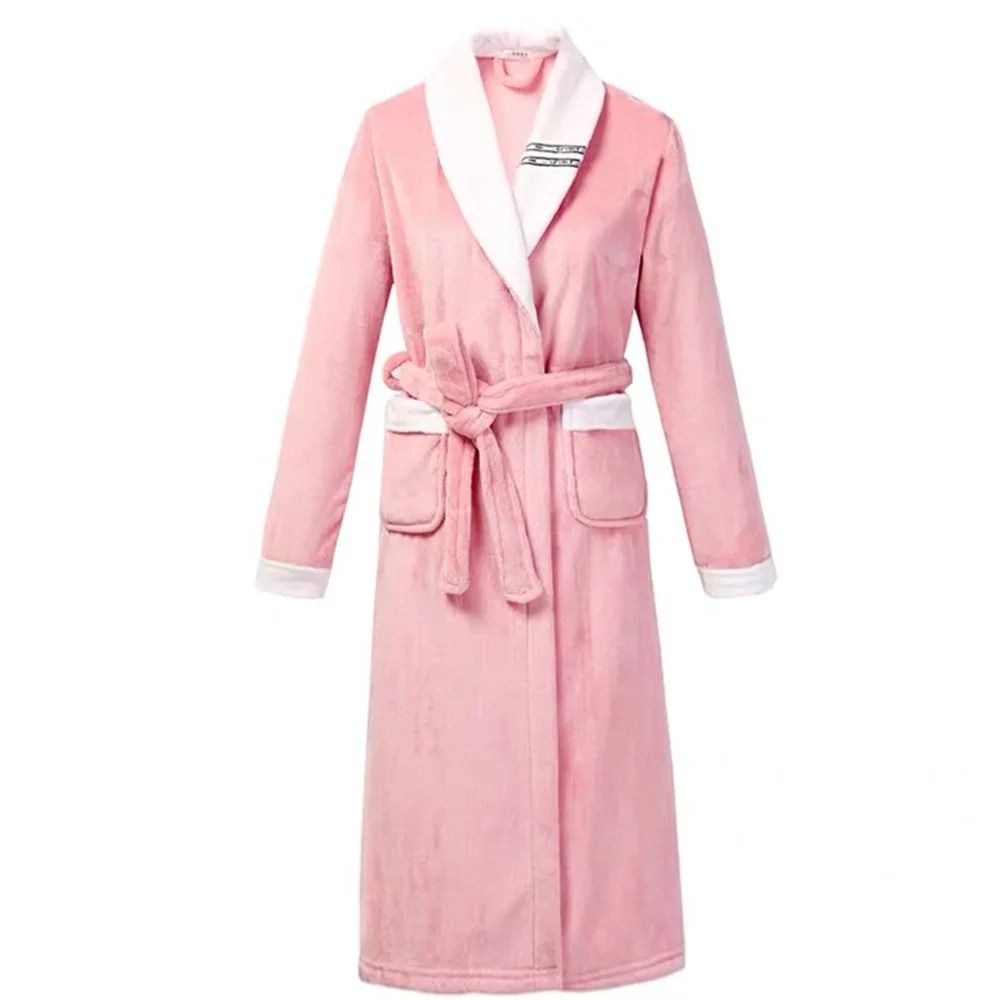 Winter Thick Coral Fleece Couple Robe Plush Flannel Kimono Gown