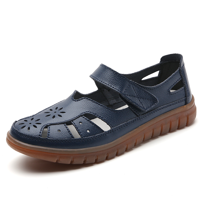 Womens Summer Sandals, Breathable Leather Slippers, Fashion Non-Slip Casual Roman Shoes, Ladies Sandals on Sale