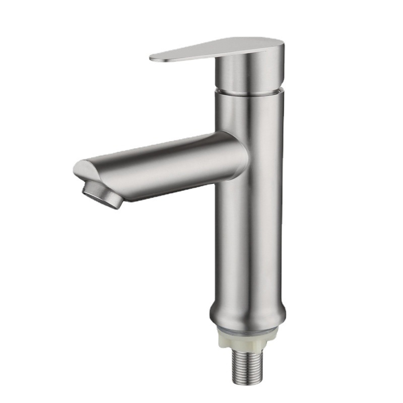 Raised Stainless Steel Basin Faucet Cold Water Deck Mounted Sink Tap for Vessel Basins