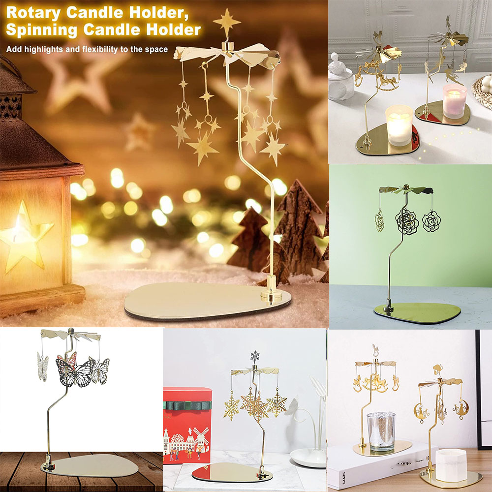 New Carousel Candle Spinner for Wedding Party Christmas Festival Home Office Decor Candle Holder