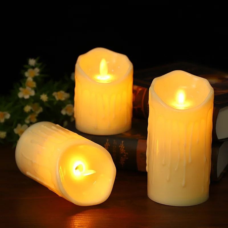 Flameless LED Candle Light Realistic Flickering Plastic Candle For Home Wedding And Party Decor