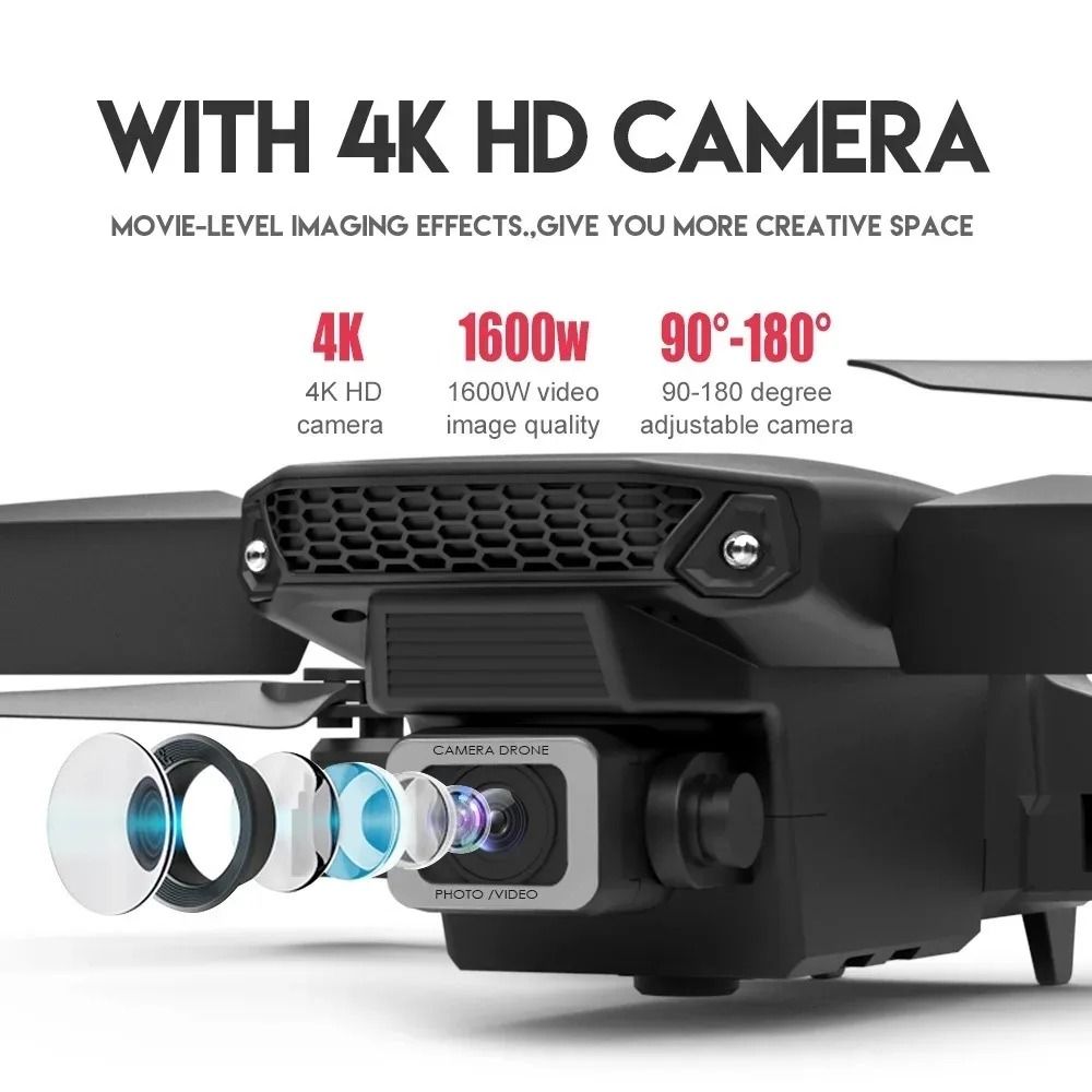 2024 E88Pro Foldable RC Drone with 4K Camera and 3 Batteries