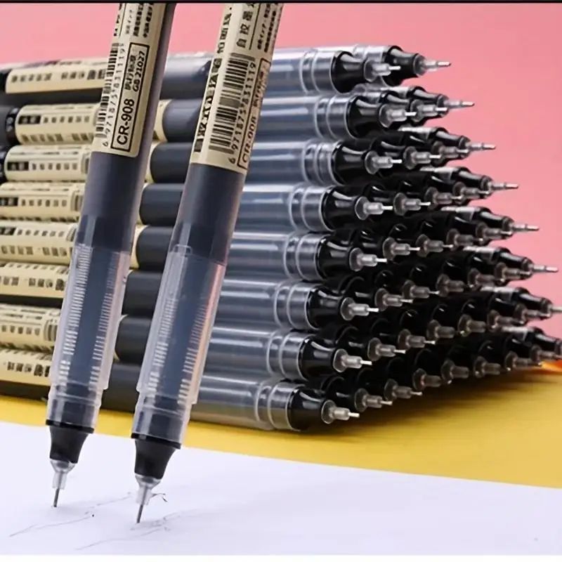 10-Pack 0.5mm Needle Tip Black Ink Gel Pen Set - Smooth Kawaii Stationery Pens for School & Office