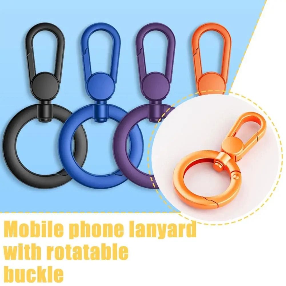 Metal Phone Lanyard Clip Rotatable Buckle Hanging Tab for Mobile Phone