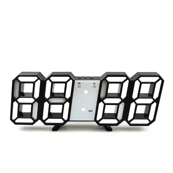 3D LED Digital Wall Clock Alarm Time Date Temperature Display Modern Desk and Wall Clock