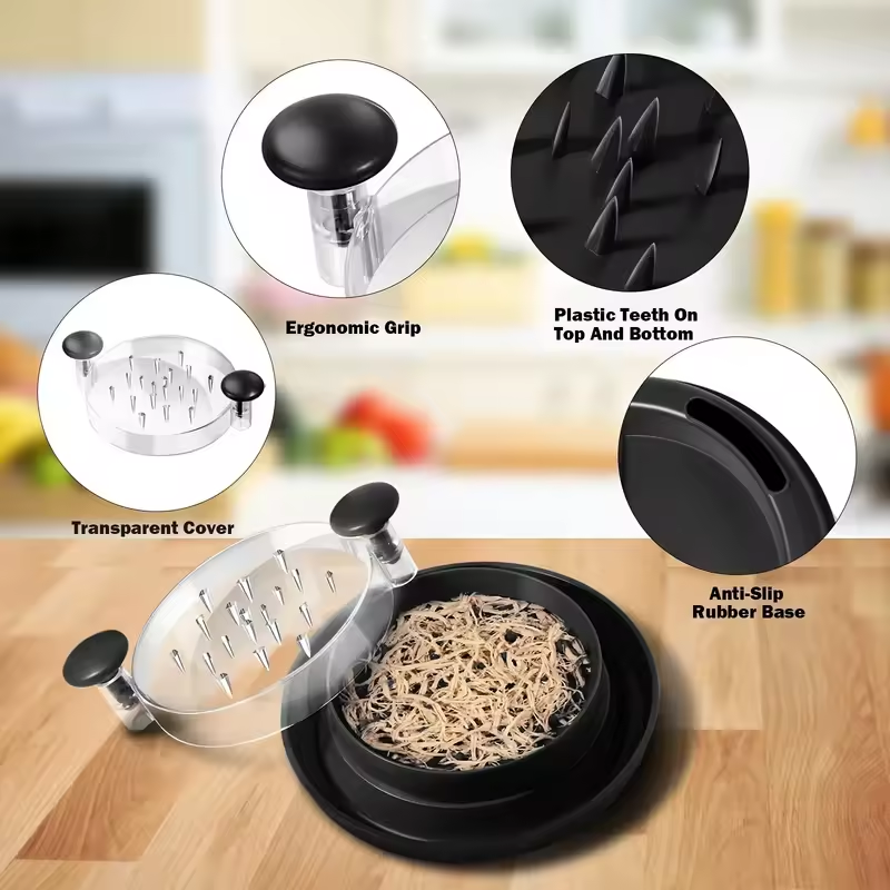 Chicken Breast Shredder Tool with Visible Lid Meat Grinder for Chopping Chicken Beef Cabbage & Vegetables
