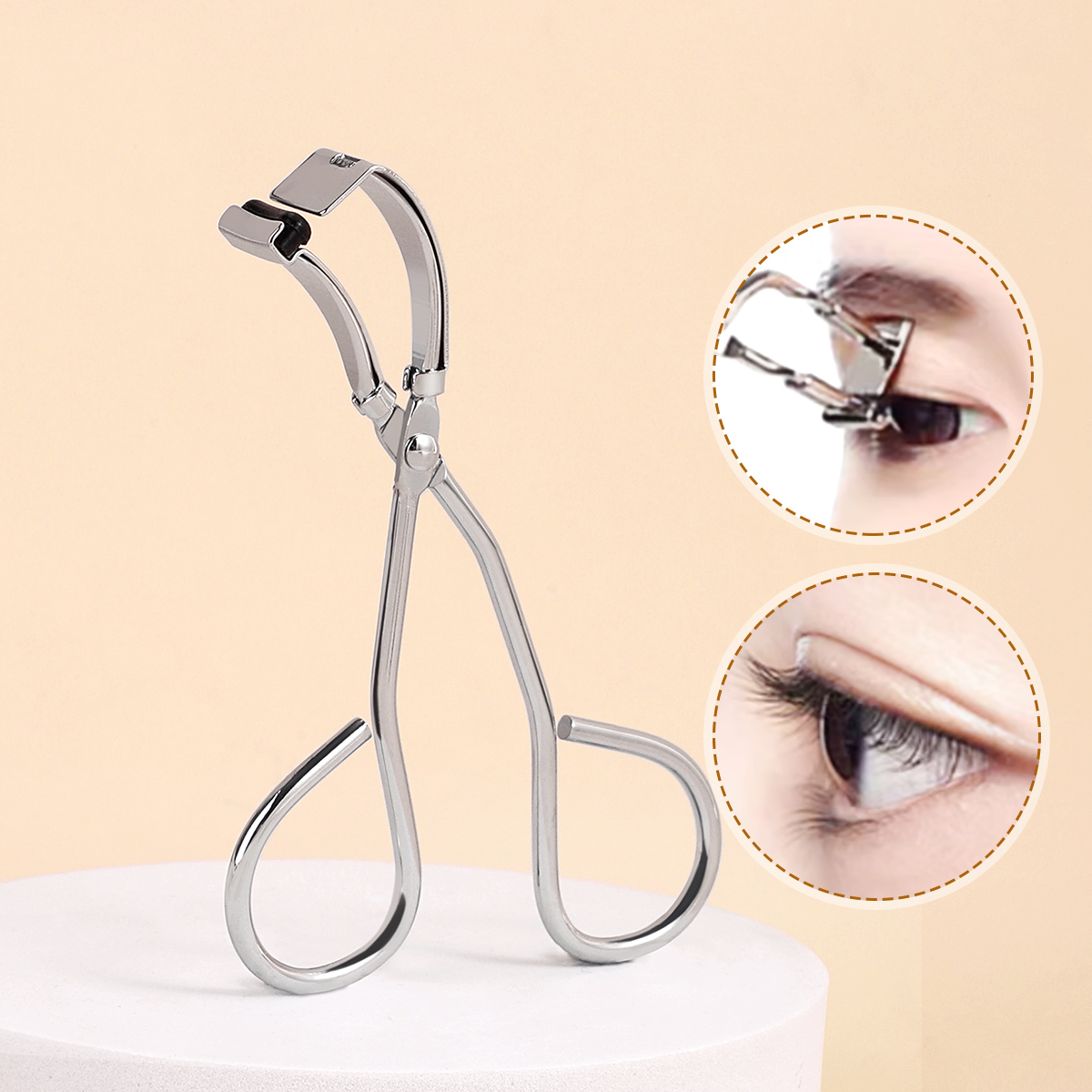 Stainless Steel Portable Eyelash Curler, Wide-Angle Curling Tool for Extensions