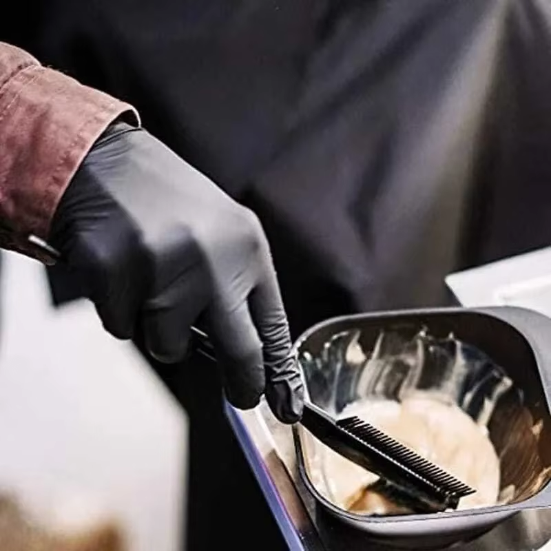 Disposable Black Nitrile Gloves, Household Use, Latex Free, Powder Free, Cleaning Gloves for Tattoo Hairdressing