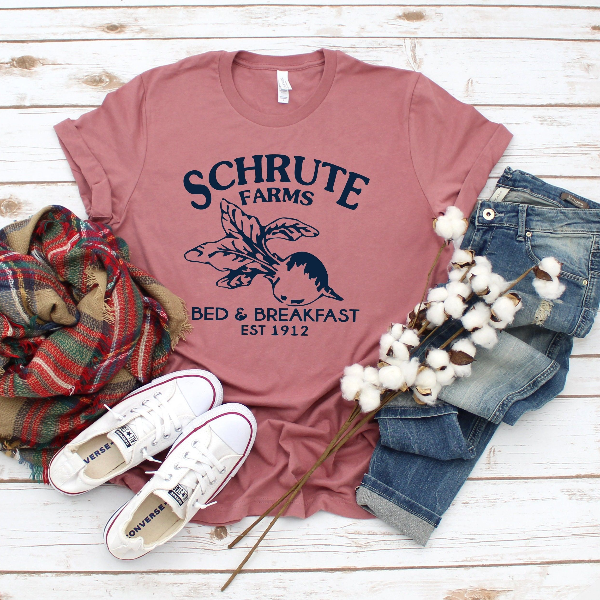 Schrute Farms Bed & Breakfast Est 1812 The Office Inspired Fan Tee Dwight Schrute Shirt