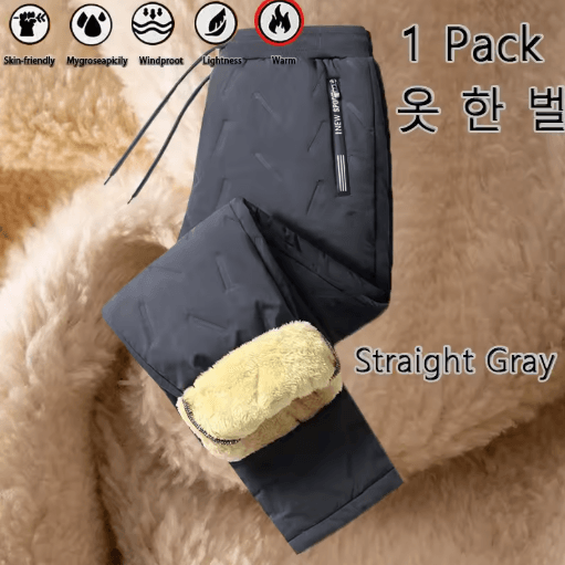 3 Pack Mens Winter Fleece Pants Waterproof Windproof Lambswool Thermal Trousers