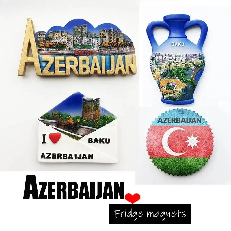 Baku Azerbaijan 3D Resin Fridge Magnet Travel Souvenir Decor