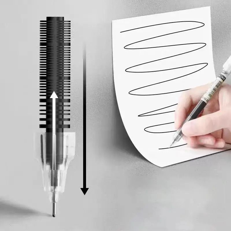 10-Piece Straight Liquid Needle-Tip Gel Pen Set – 0.5mm High-Performance Precision Writing Tools for School & Office