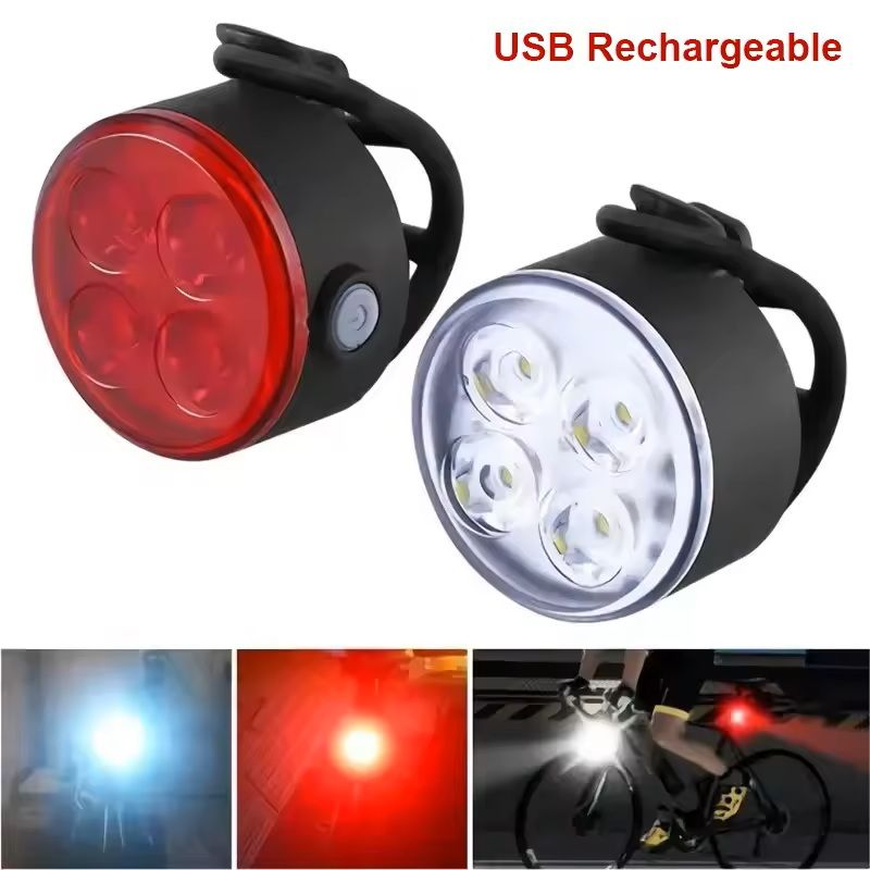 Bike Light Set USB Rechargeable Front and Rear LED Cycling Lights