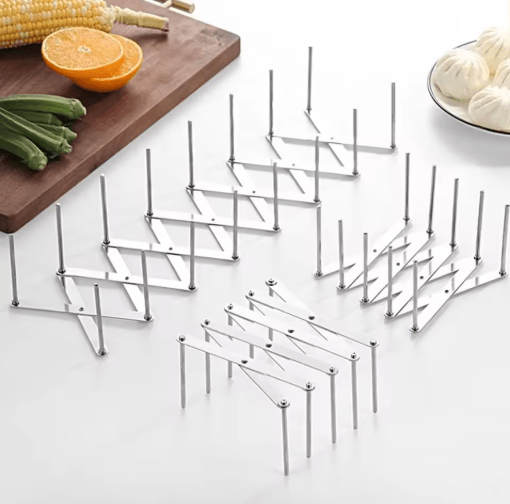 Retractable Stainless Steel Dish Rack Heavy Duty Space Saving Pot Lid & Plate Holder