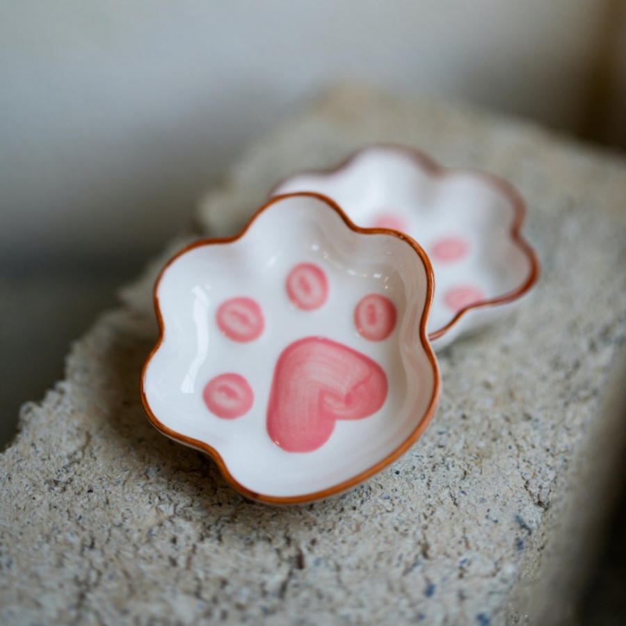Cartoon Cat Paw Dish for Mustard, Soy Sauce, Tomato Sauce, Salad, Cute Home Dipping Plate