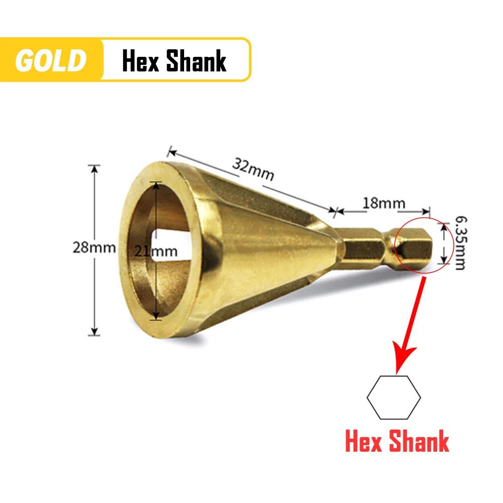 6-Flute External Deburring Chamfer Tool Drill Bit – Hex/Triangle Shank Metal Trimming & Screw Burr Remover