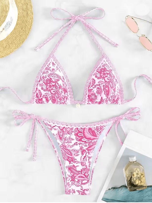 Summer Halter String Triangle Bikini Two Piece Swimwear for Women