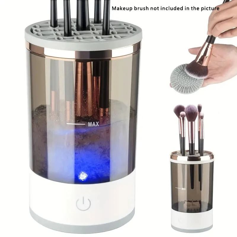 USB Plug Electric Makeup Brush Cleaner with Collars and Rubber Bowl