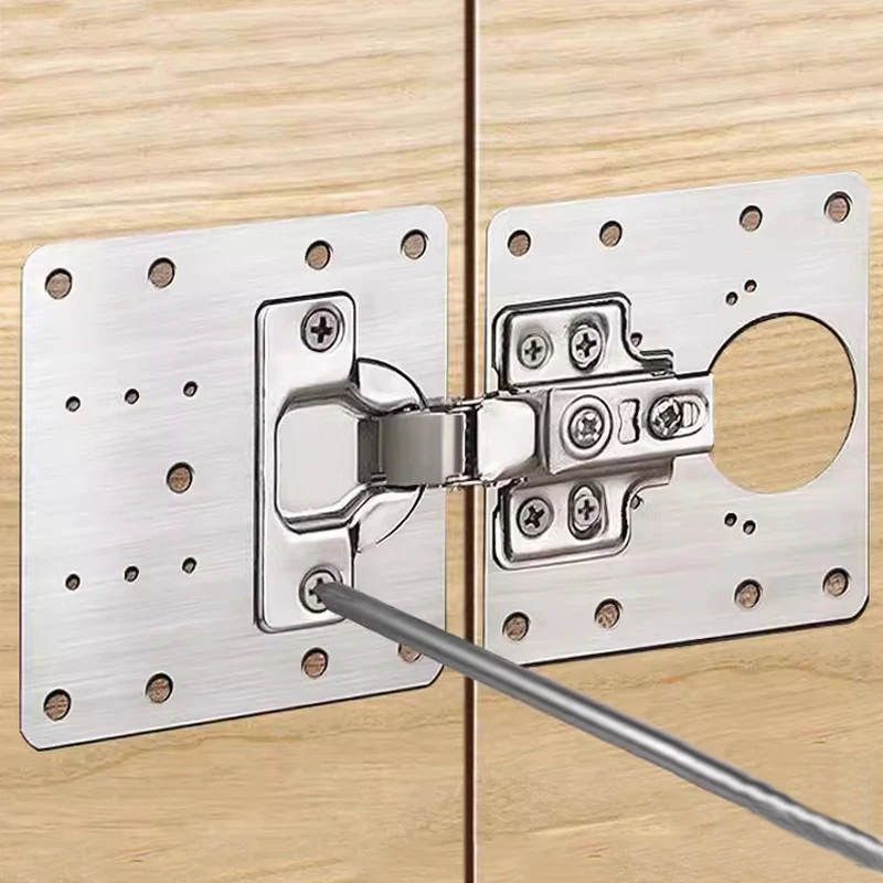 Cabinet Hinge Repair Plate Kit for Kitchen Cupboard Doors