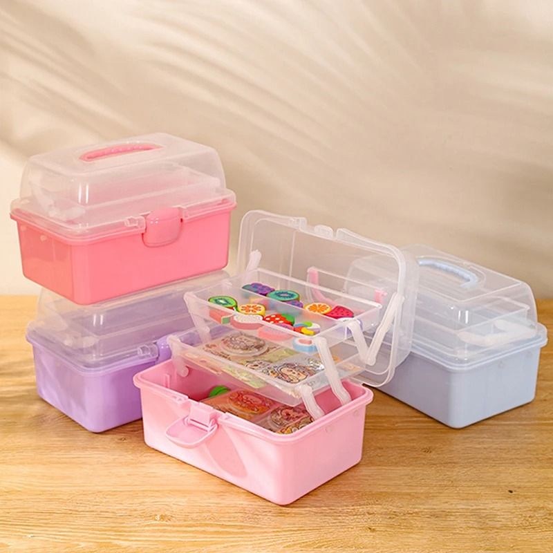 Foldable Three Tier Storage Box for Kids Accessories and Jewelry Organization