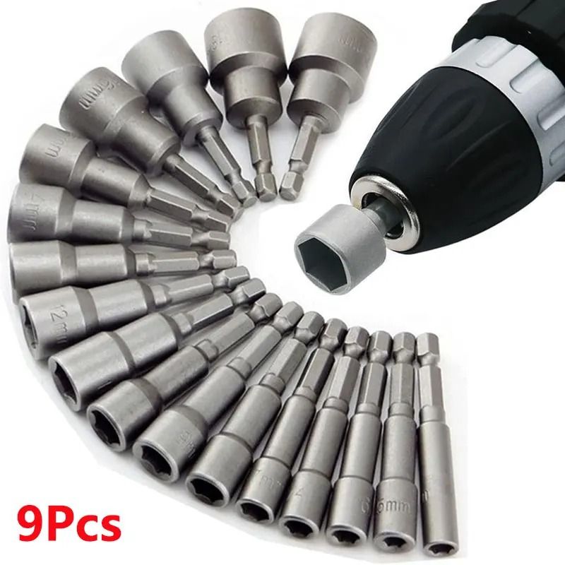 9 Piece Metric Nut Driver Set Hex Socket Set 5mm to 13mm for Fast Repairs