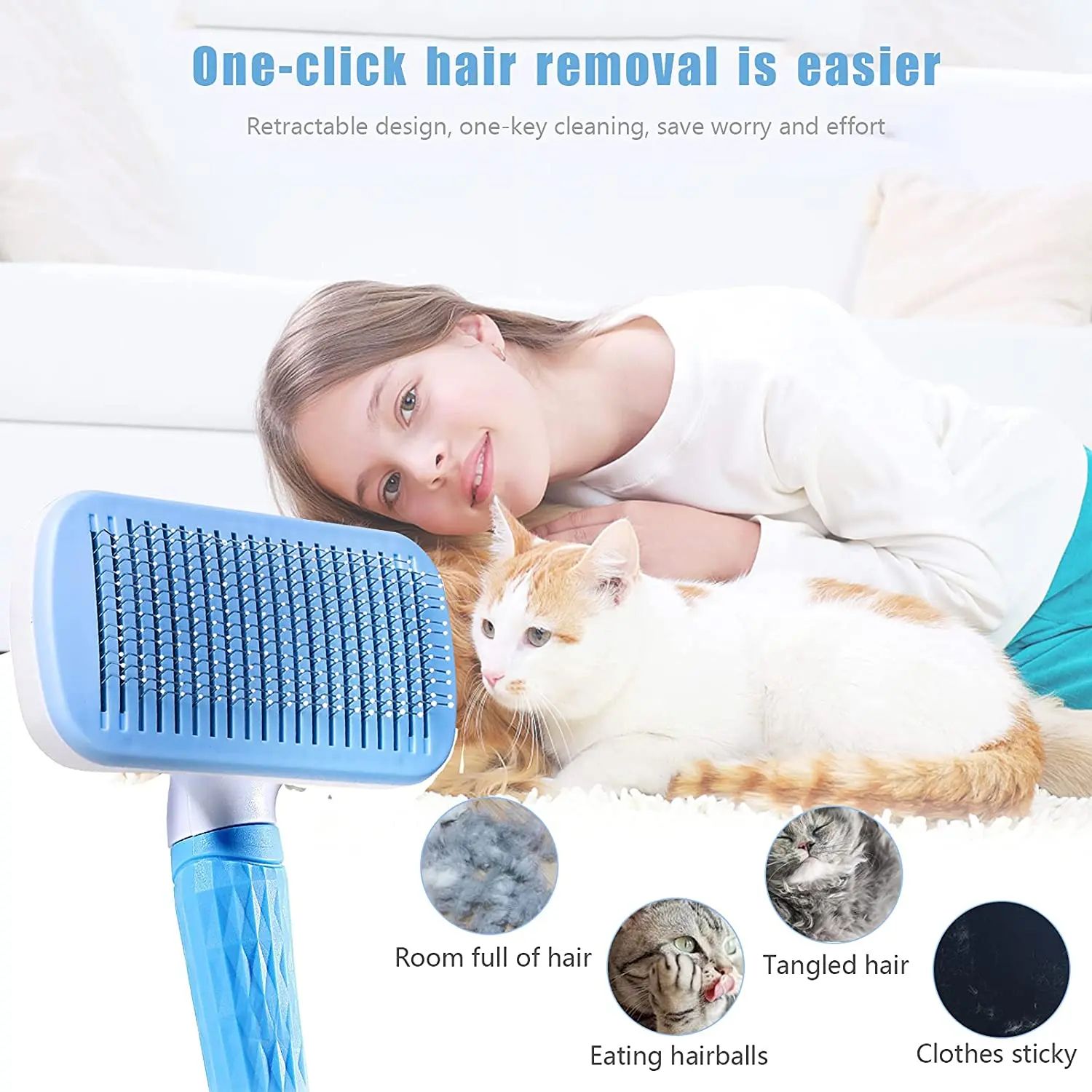 Pet Hair Remover Grooming Brush Comb