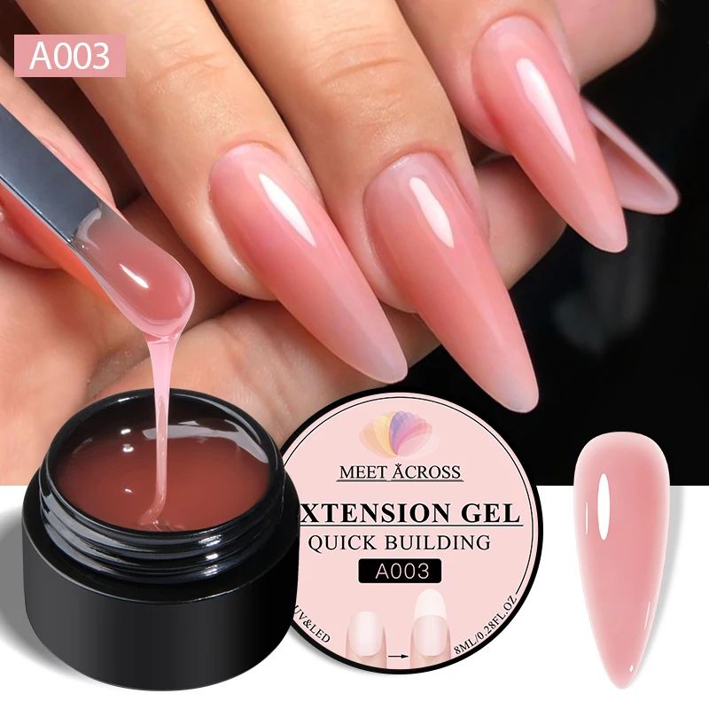 MEET ACROSS Milk White Quick Extension Gel Nail Polish 8 ml