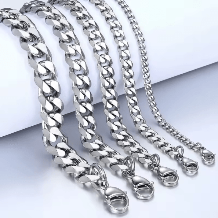 New Trendy Cuban Chain Bracelet – Classic Stainless Steel Chain Jewelry for Men and Women