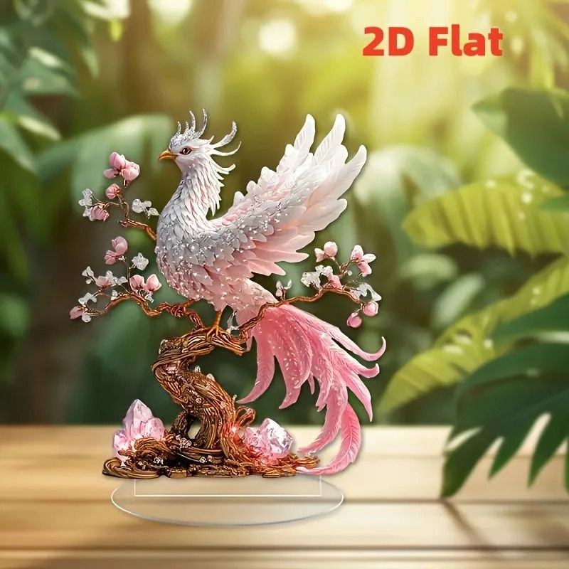 Mystical Crystal Phoenix Rising Desktop Sculpture