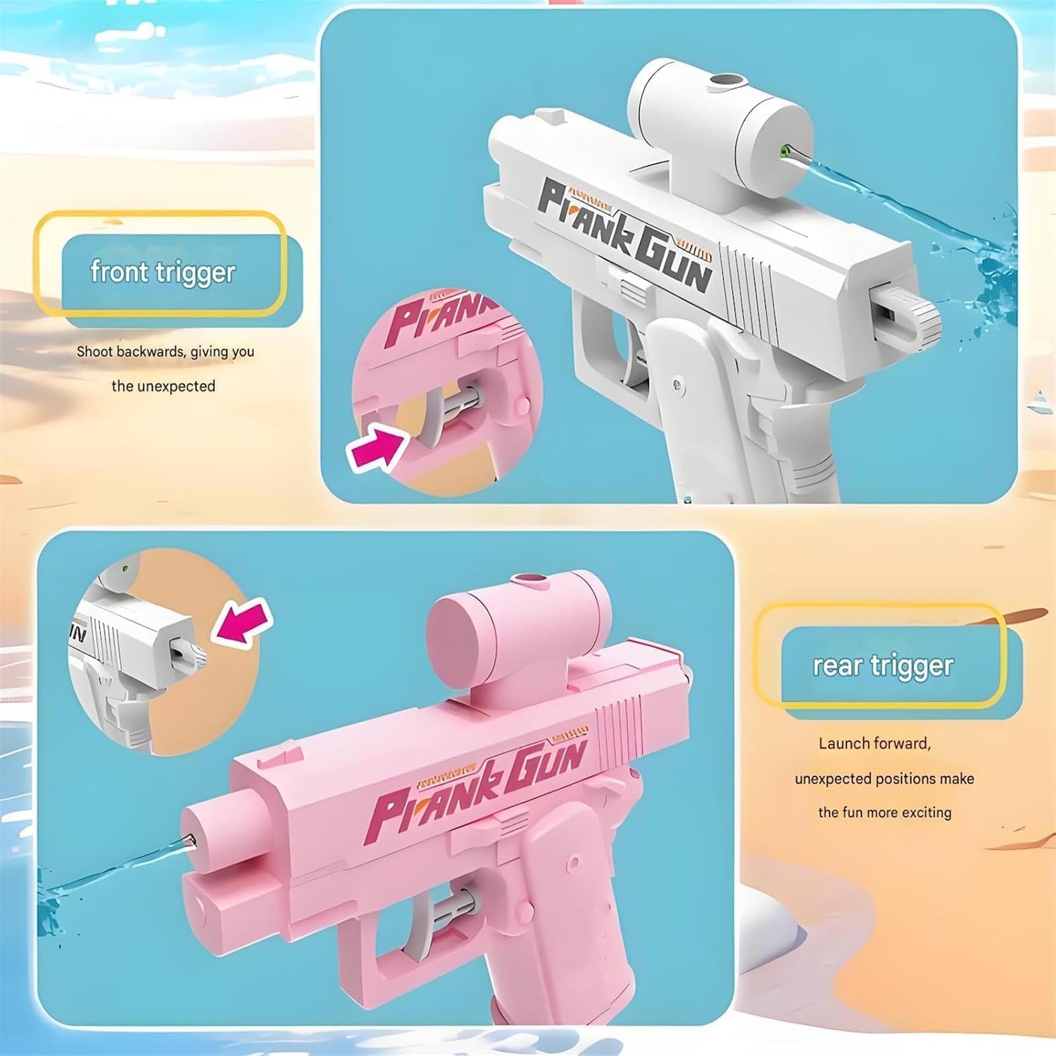 Creative Double Sided Reverse Water Spray Gun – Fun Prank Mini Water Gun for Summer Trick Tactics