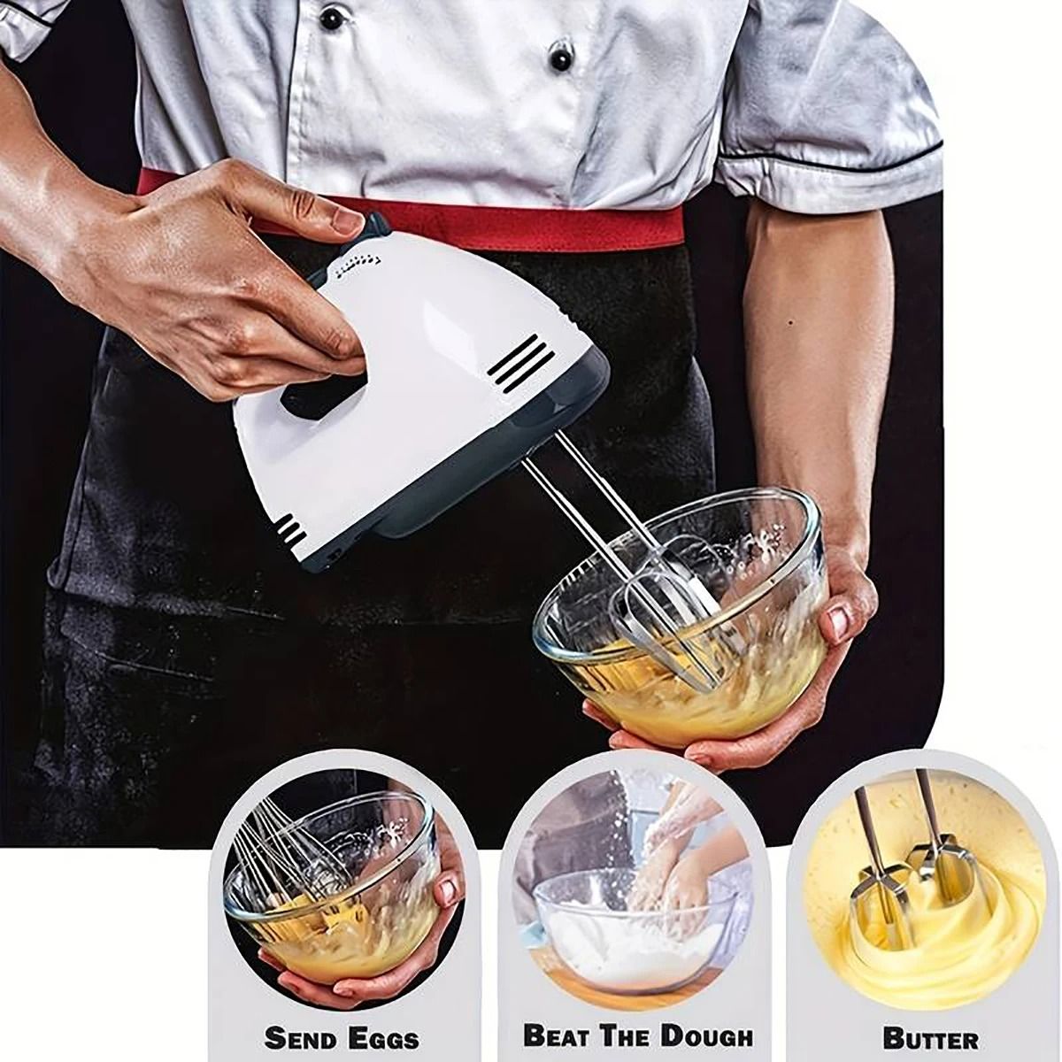 SaengQ Handheld Electric Egg Beater and Household Mixer