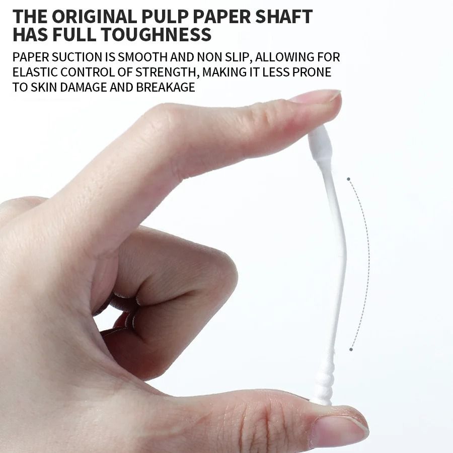 200-Count Pure Cotton Double-Ended Makeup Cotton Swabs – Precision Cleaning & Gentle Removal