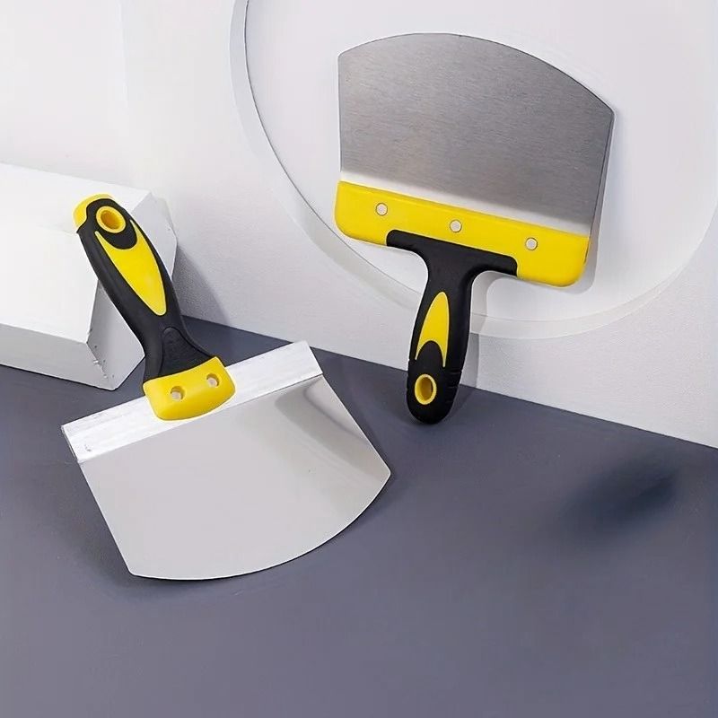 Arc Shape Stainless Steel Putty Scraper with Ergonomic Handle