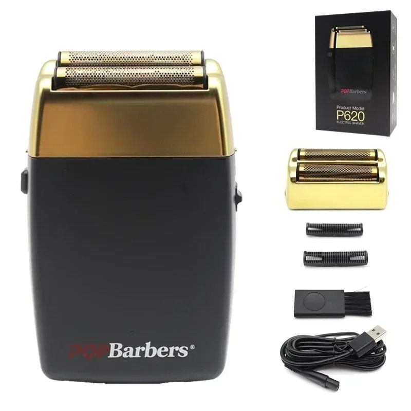 Professional Electric Beard Trimmer Double Foil Shaver with USB Charging